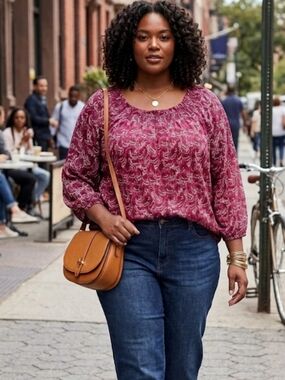 Terra & Sky Lined Top 3X/24W-26W New